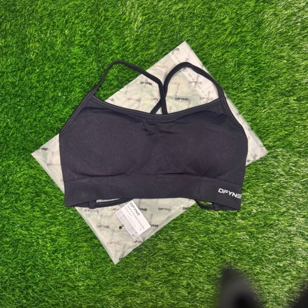 Dfyne dynamic backless sports bra midnight black large